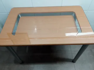 Mesa de cocina madera y cristal