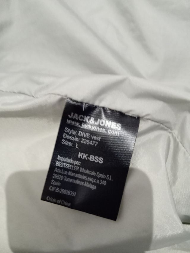 Chaleco acolchado Jack&Jones blanco hombre