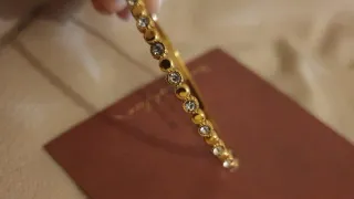 Pulsera Roca con detalles plateados chapada en oro