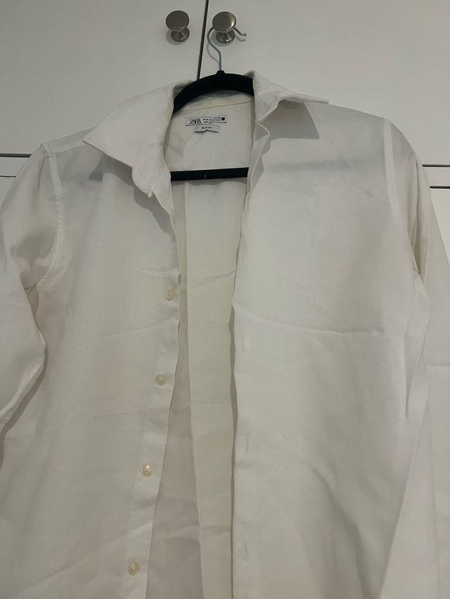Camisa Zara Blanca Slim Fit