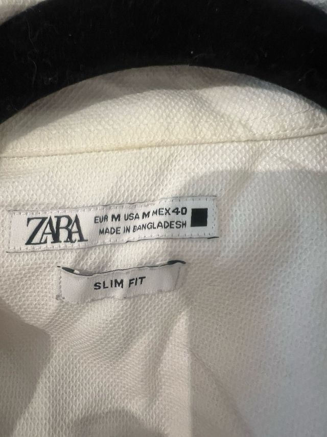Camisa Zara Blanca Slim Fit
