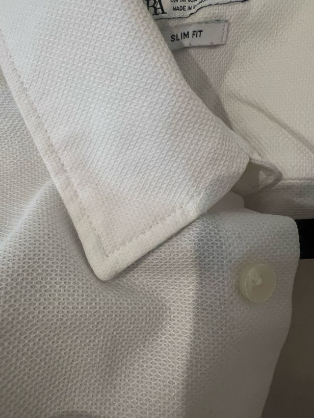 Camisa Zara Blanca Slim Fit