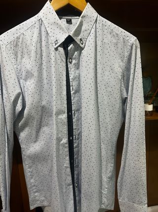 Camisa italiana diseño rayas y puntos