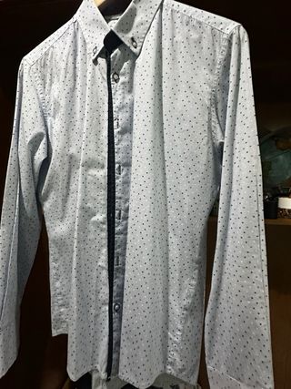 Camisa italiana diseño rayas y puntos