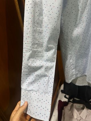 Camisa italiana diseño rayas y puntos