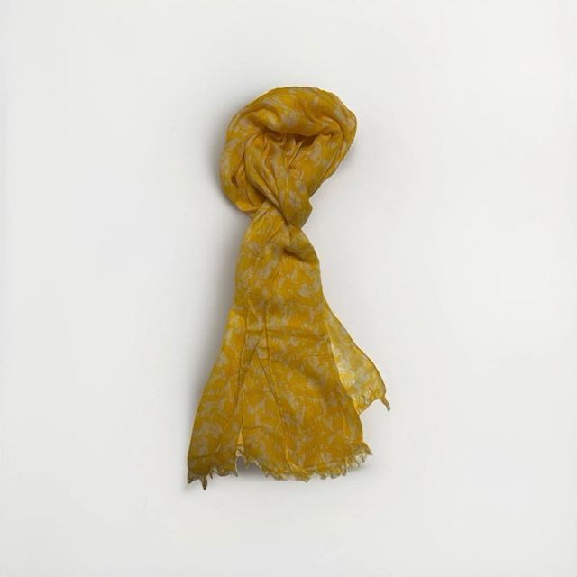 Sciarpa Wallmann donna gialla con fantasia