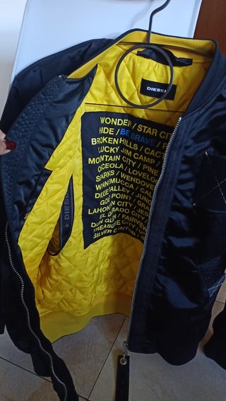 Giubbotto Diesel nero e giallo