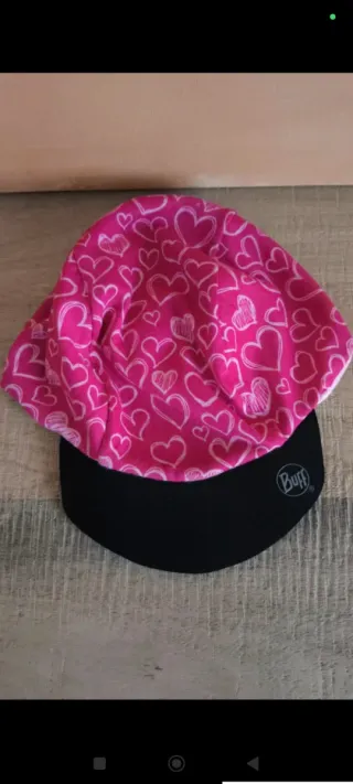 Gorra Buff Corazones Rosa y Negra