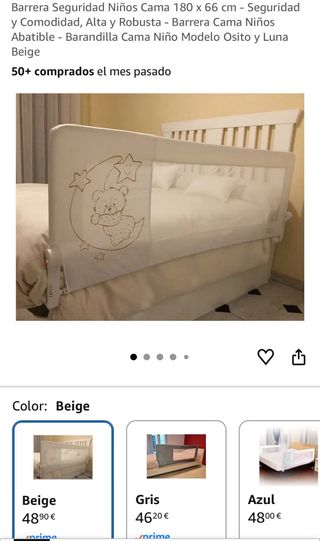 Barrera Cama Infantil Oso Luna Estrellas