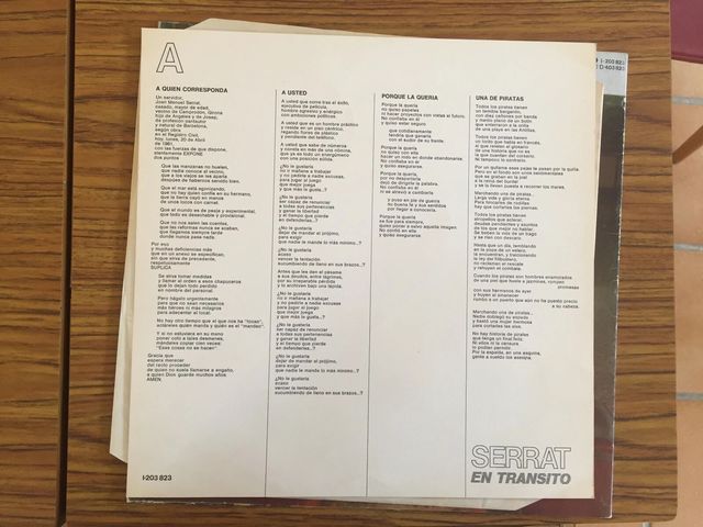 Serrat - En tránsito