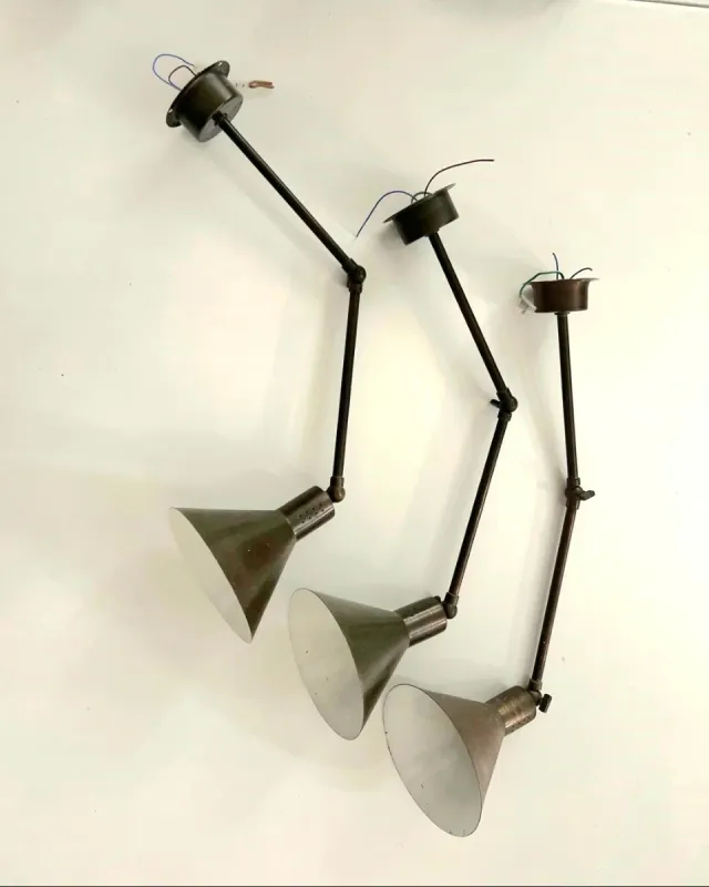 Lote 3 lámparas metal vintage