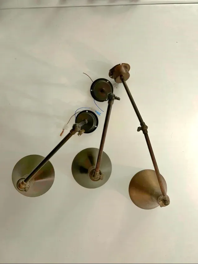 Lote 3 lámparas metal vintage