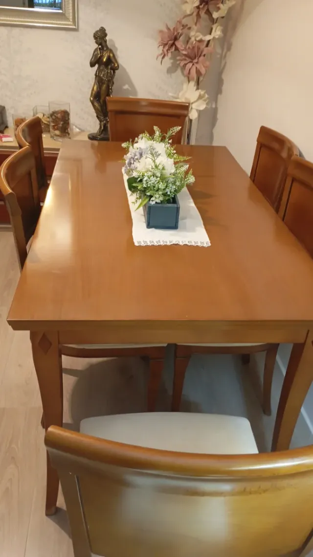 Mesa comedor y 6 sillas madera