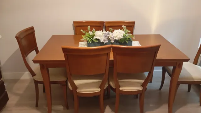 Mesa comedor y 6 sillas madera