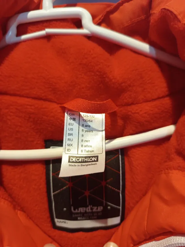 Mono esquí naranja T.8 niño/niña