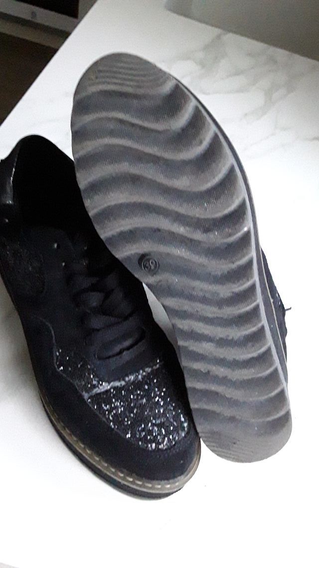 Zapatos negros mujer talla 39 con brillos