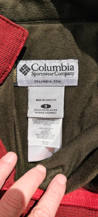 Pantaloni sci Columbia rosso borgogna