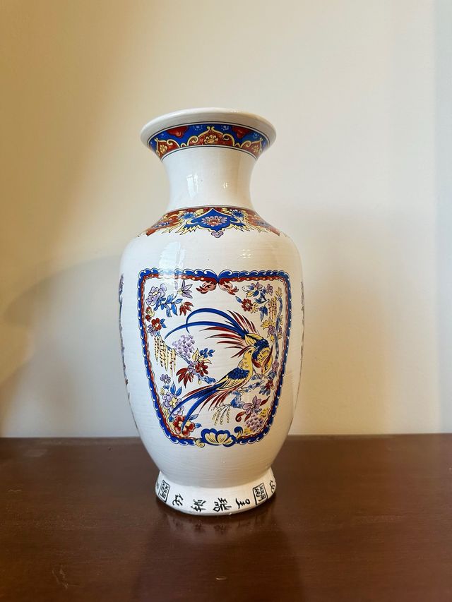 Vaso ceramica decorato stile orientale