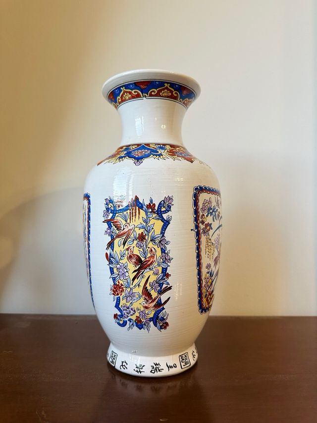 Vaso ceramica decorato stile orientale