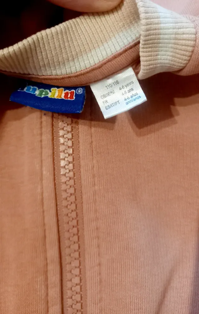 Sudadera niña flores y cremallera