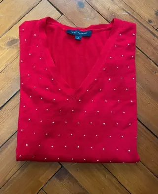 Jersey Tommy Hilfiger Rojo con Detalles Dorados Ta