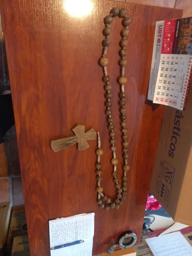 Rosario Grande Madera Antiguo