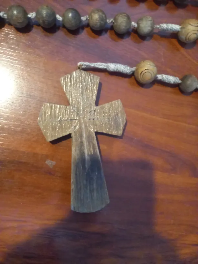 Rosario Grande Madera Antiguo