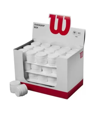 Caja 60 Overgrips Wilson Pro Blancos Lisos