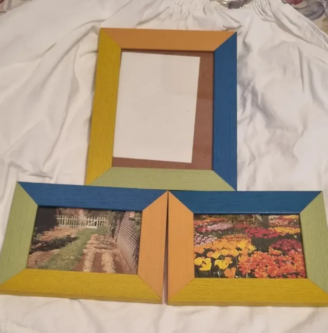 Set 3 Marcos Fotos Madera Colores