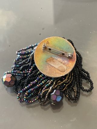 Spilla vintage perline e canottiglie anni '80