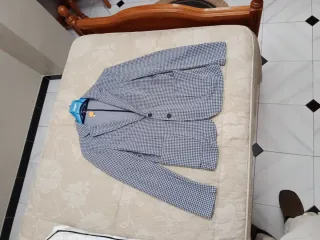 Chaqueta americana pata de gallo azul