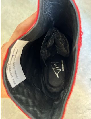 Botines Toral Piel Cocodrilo Rojo Talla 37