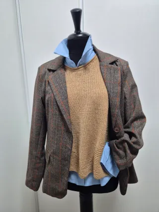 Gilet donna misto lana cammello