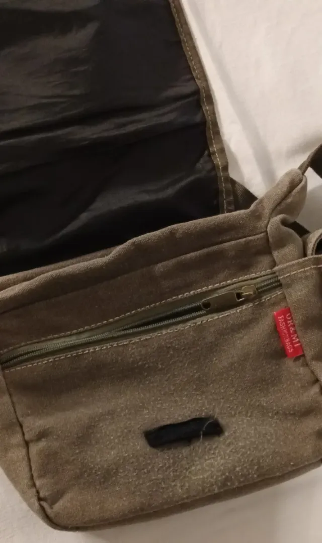 Borsa a tracolla in tela verde