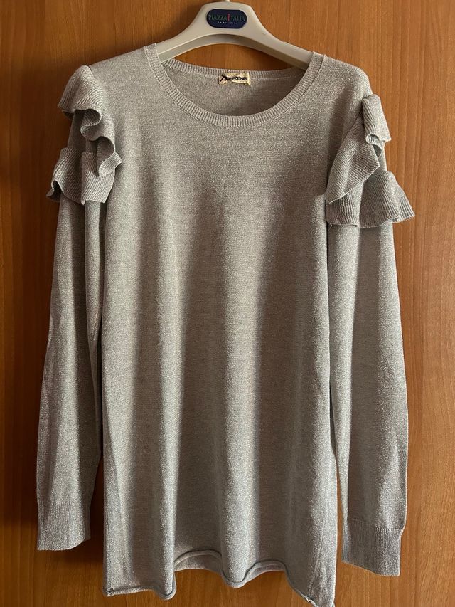 Maglione Tezenis Argento L con Ruches