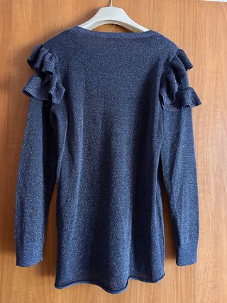 Maglione Tezenis L donna blu brillantinato. nuovo
