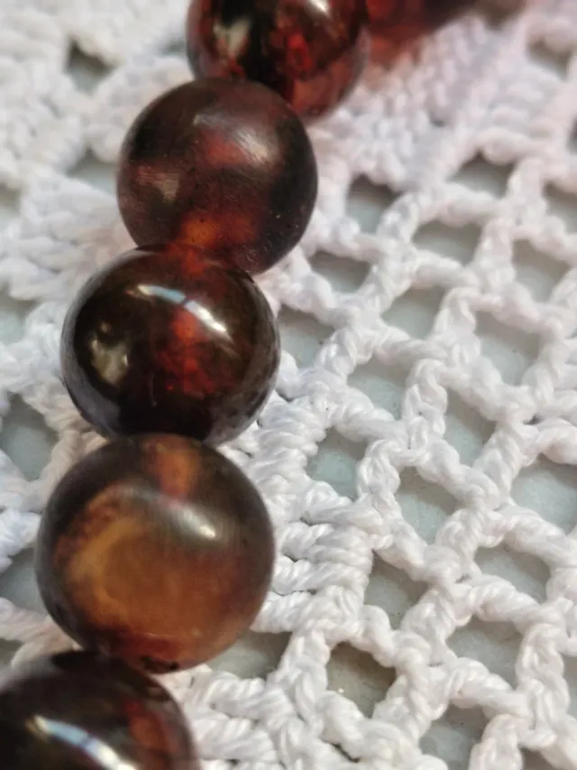 Collar de cuentas ámbar natural del Báltico 90s