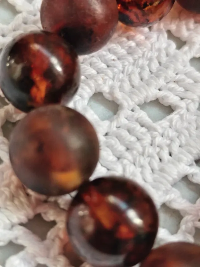 Collar de cuentas ámbar natural del Báltico 90s