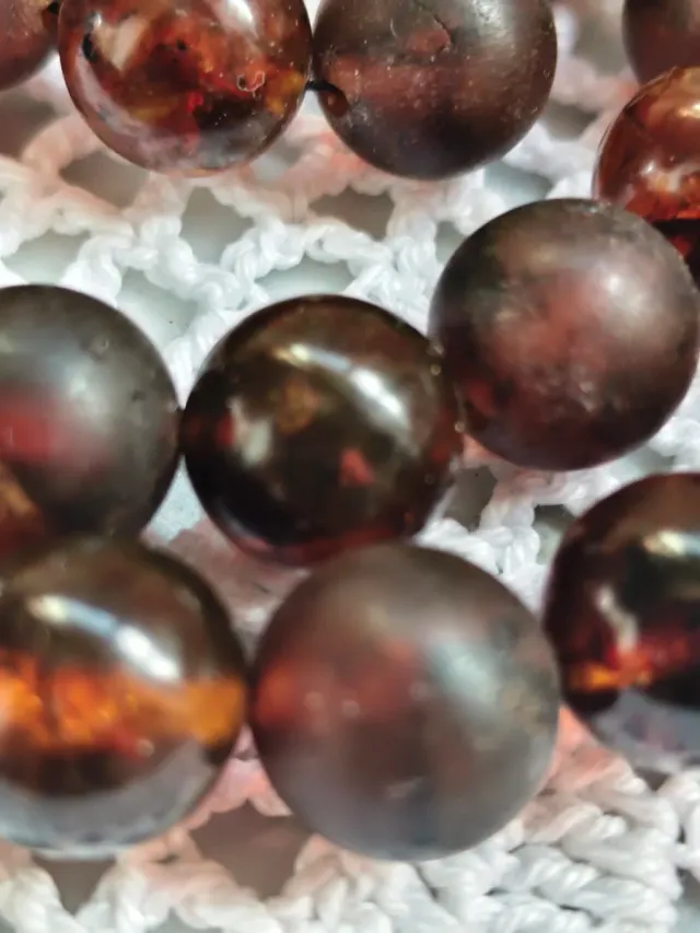 Collar de cuentas ámbar natural del Báltico 90s