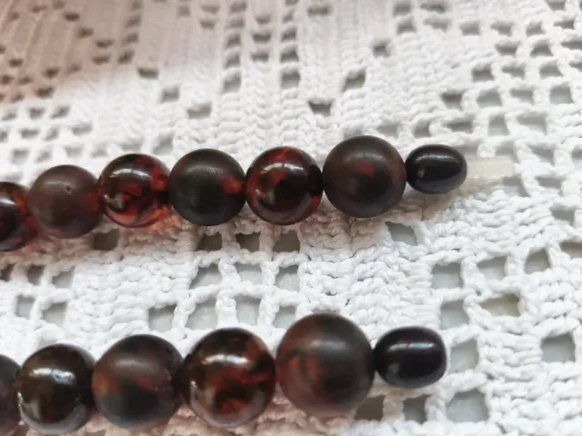 Collar de cuentas ámbar natural del Báltico 90s