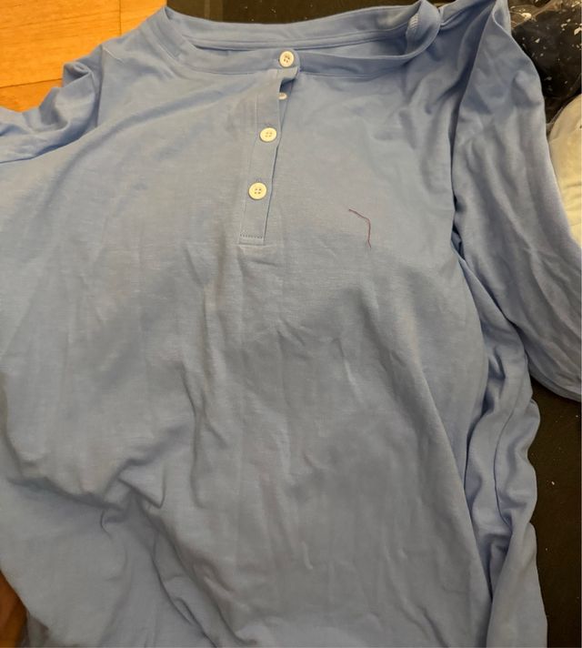 Polo azul de manga 3/4