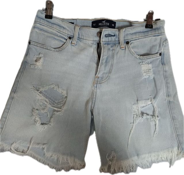 Bermudas Hollister Desgastadas Azul