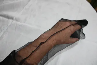 2 Pares Medias Negras Costura para Liguero