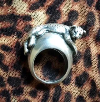 Anillo Plata Diseño Leopardo