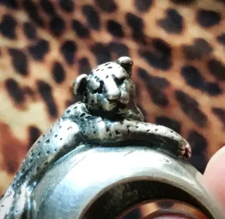 Anillo Plata Diseño Leopardo