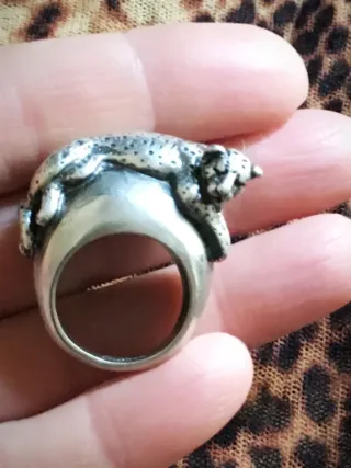 Anillo Plata Diseño Leopardo