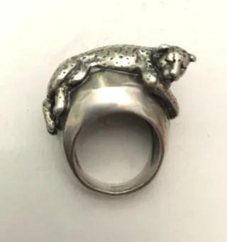 Anillo Plata Diseño Leopardo