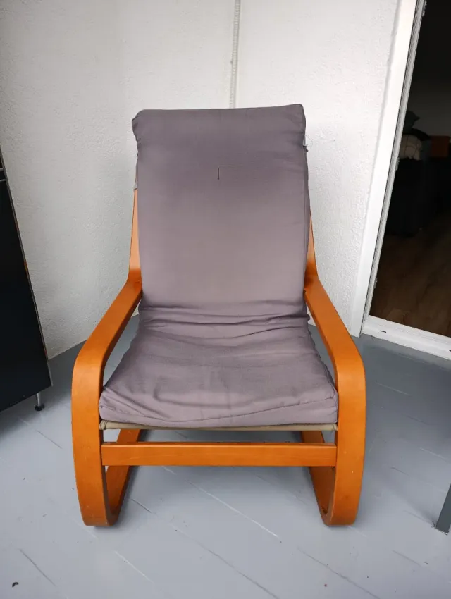 Silla tumbona madera y tela