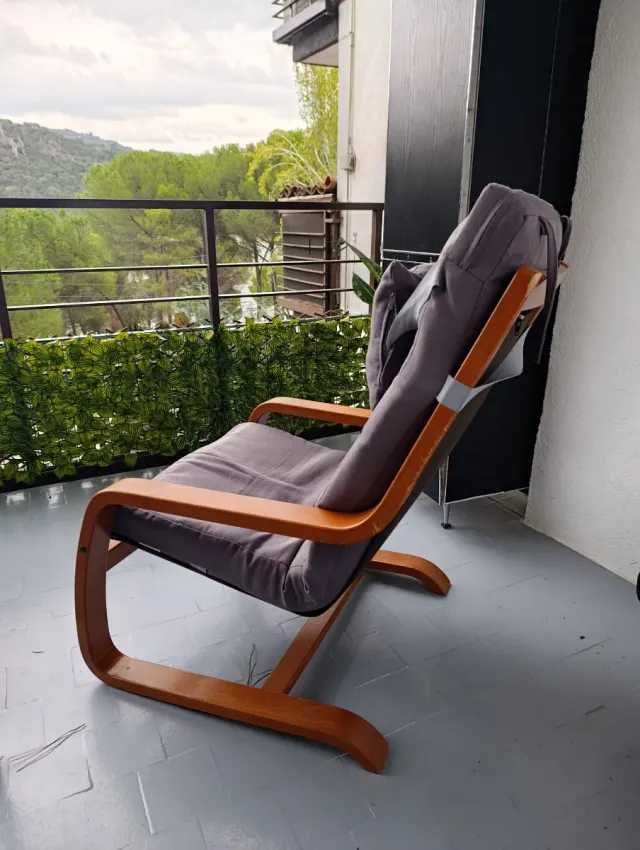 Silla tumbona madera y tela