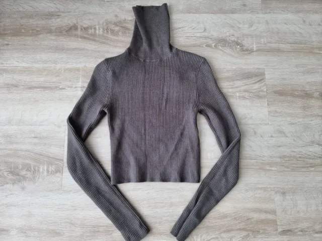 Jersey Zara Cuello Alto Gris Talla S